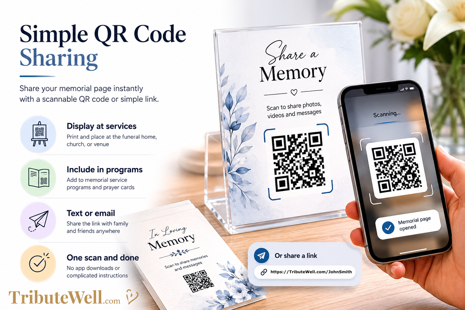 QR Code Sharing online memorial